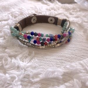 American eagle beaded bracelet and set of 7 size 6 rings from lucky brand